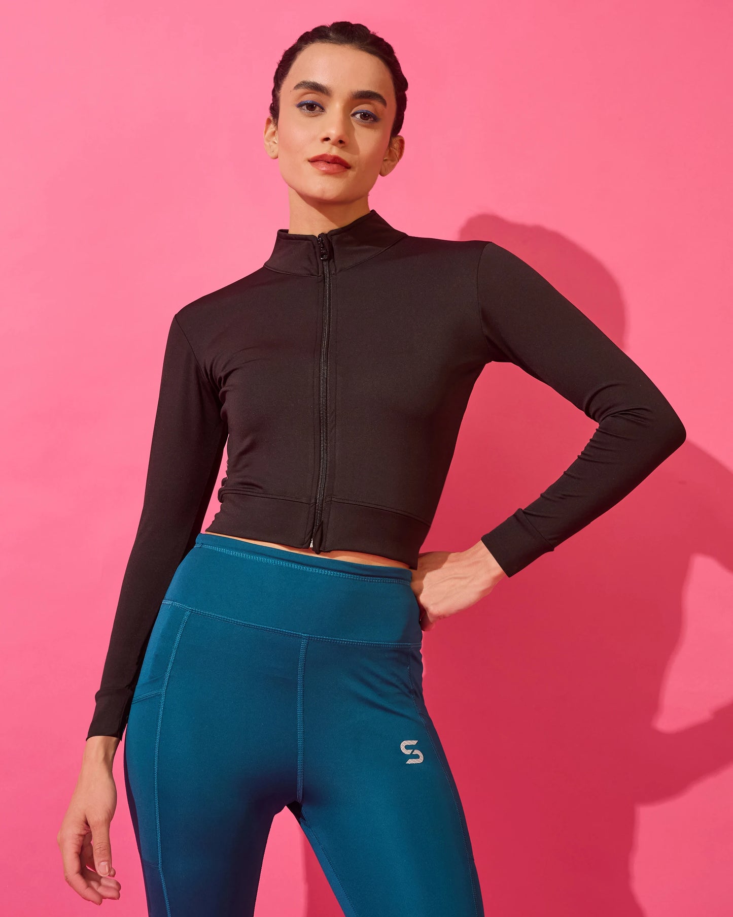 Jet Black Performance Zip-Up Jacket
