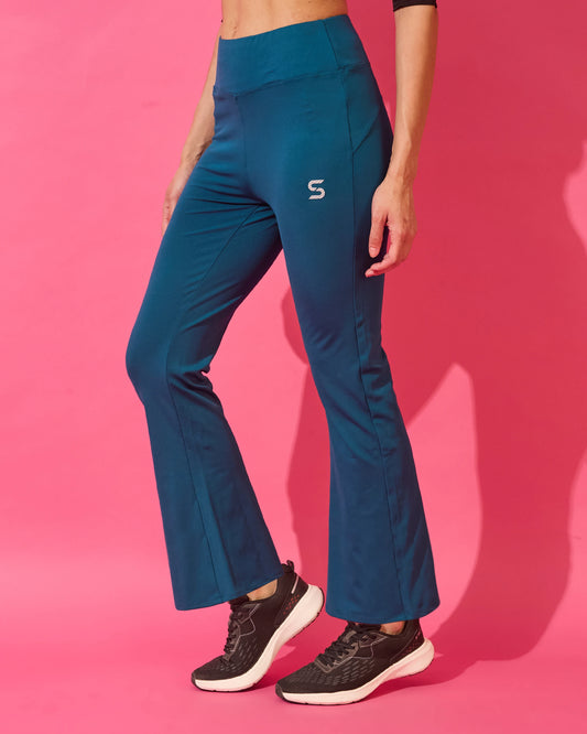 Midnight Teal Active Flared Leggings