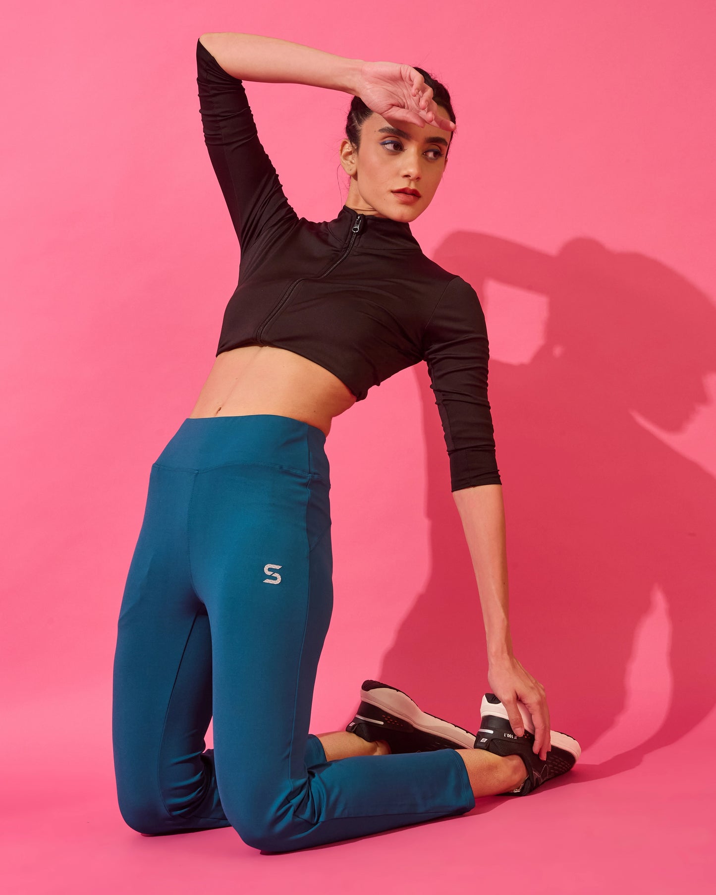 Midnight Teal Active Flared Leggings