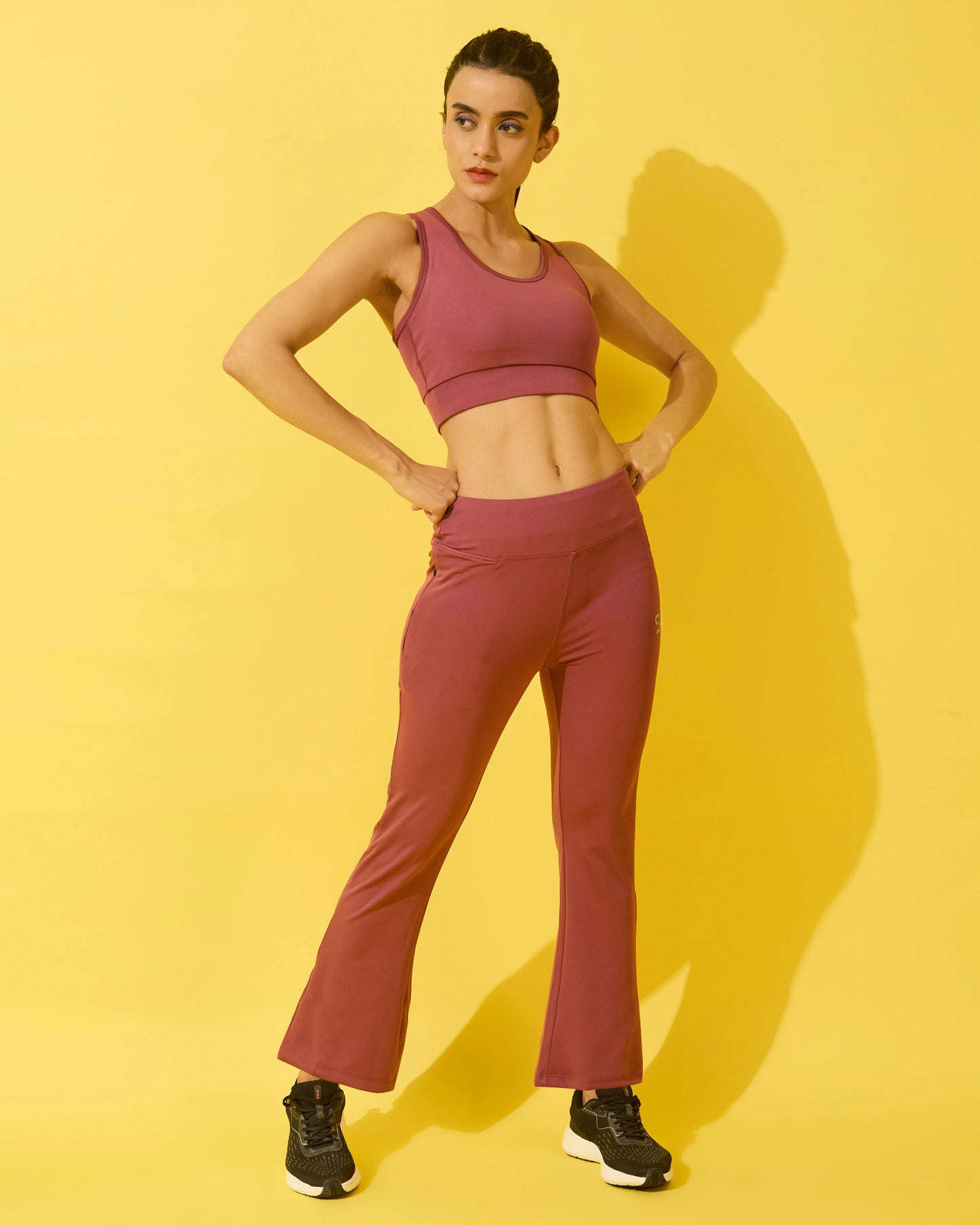 Burnt Rose Active Flared Leggings