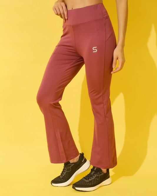 Burnt Rose Active Flared Leggings