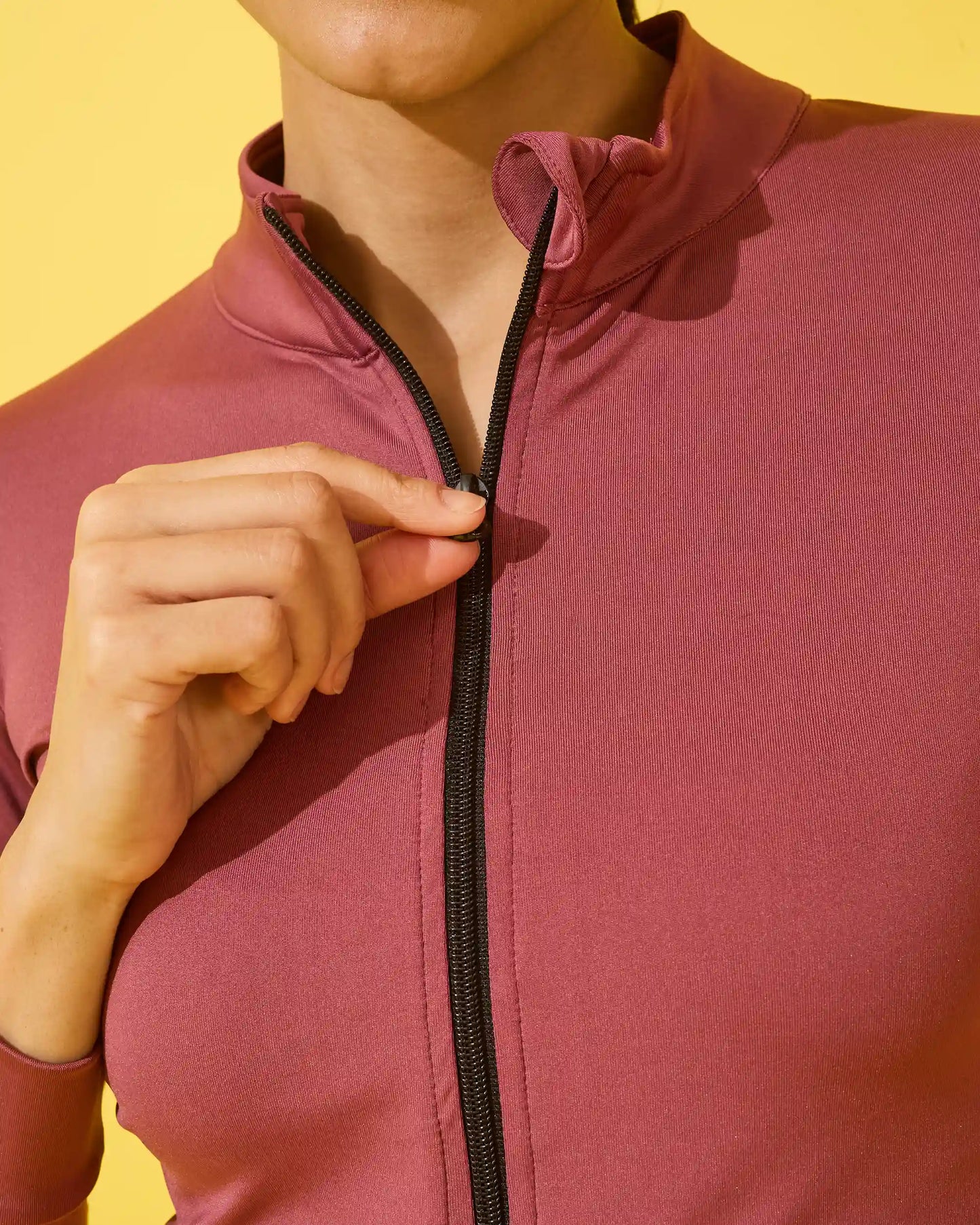 Brick Red Performance Zip-Up Jacket
