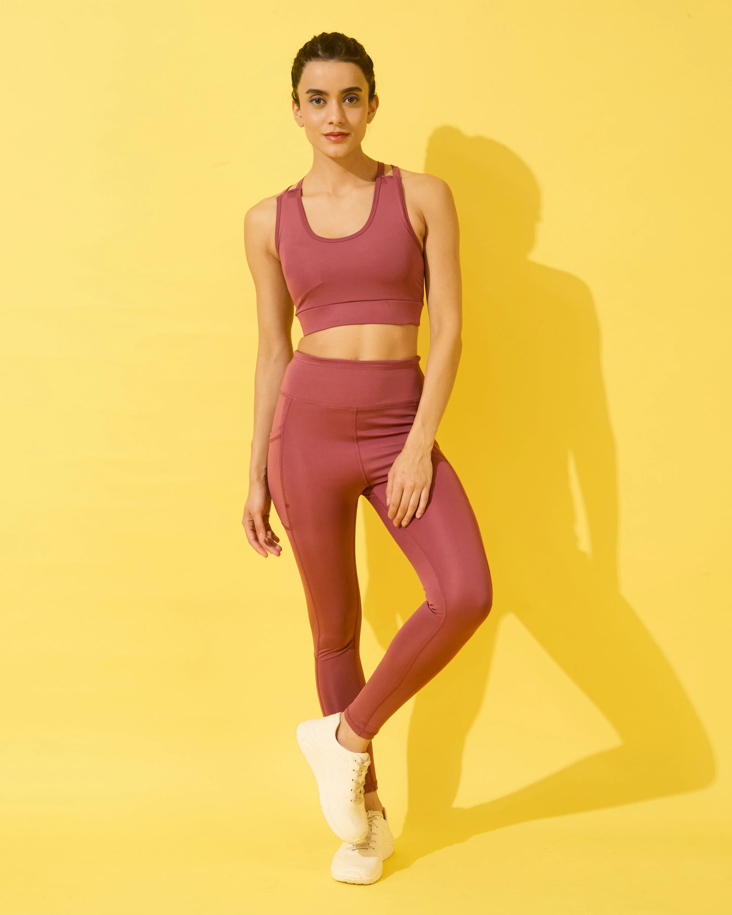 Burnt Red Strappy Back Sports Bra