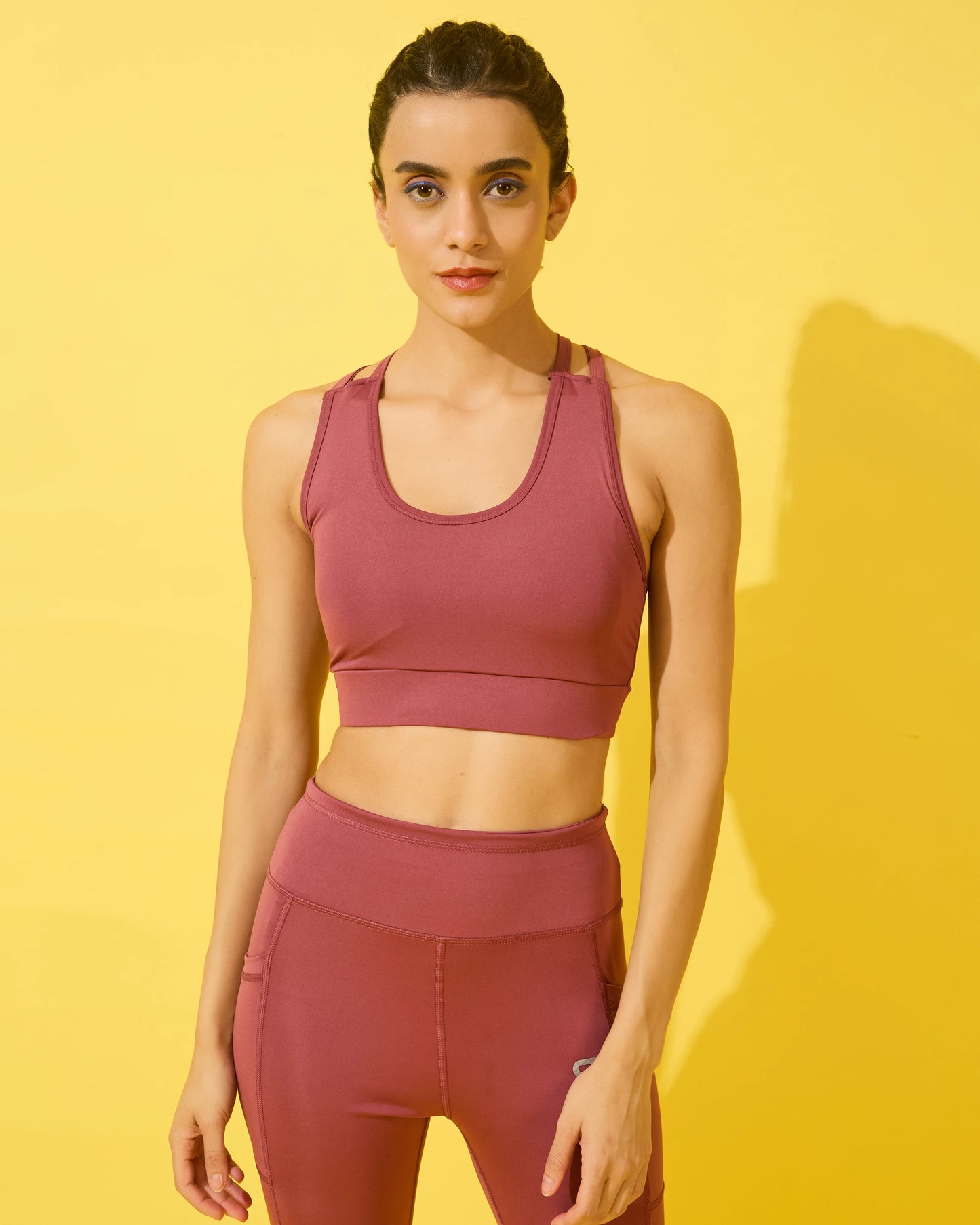 Burnt Red Strappy Back Sports Bra