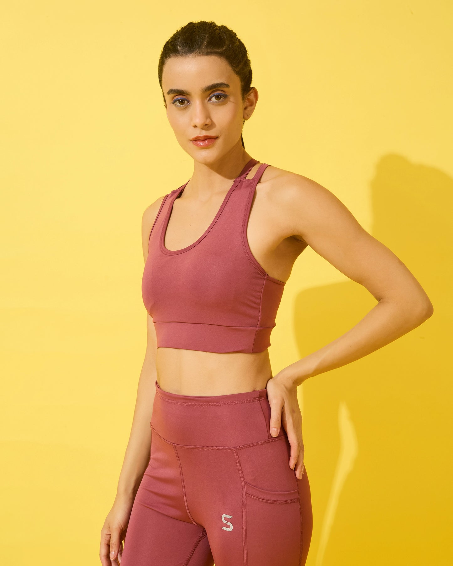 Burnt Red Strappy Back Sports Bra