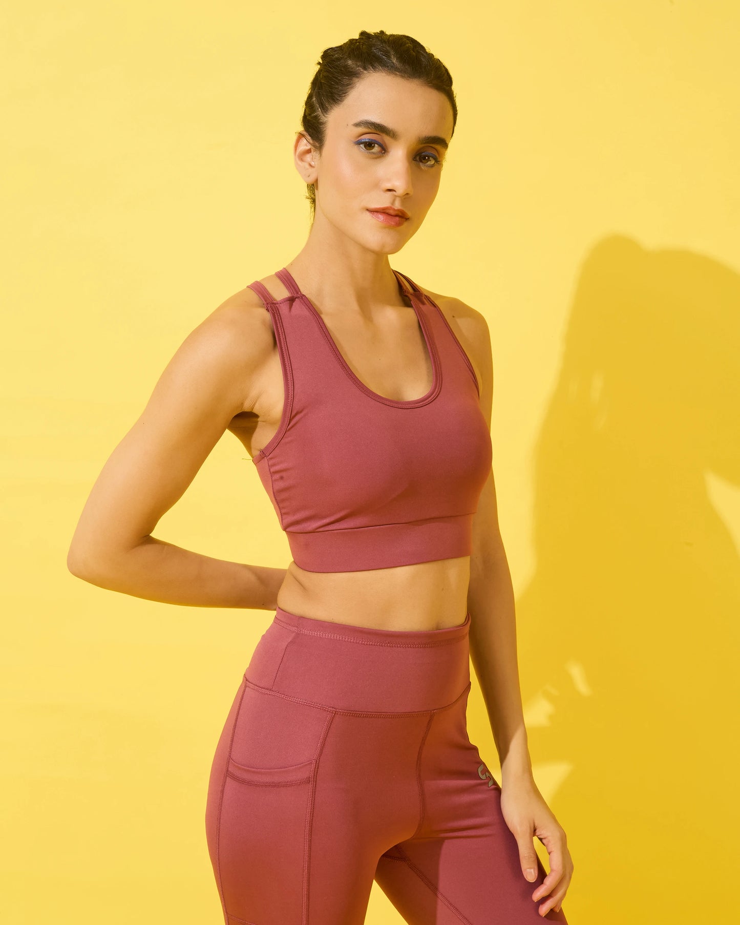 Burnt Red Strappy Back Sports Bra